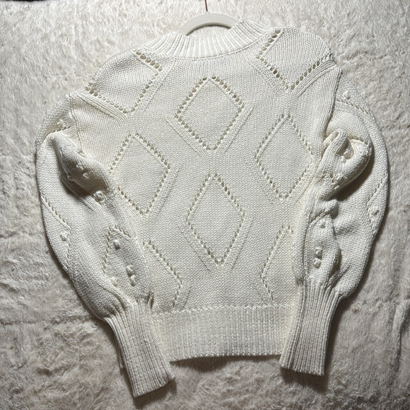 NWOT Size XS LOFT pointelle and bone sweater - Picture 8 of 9